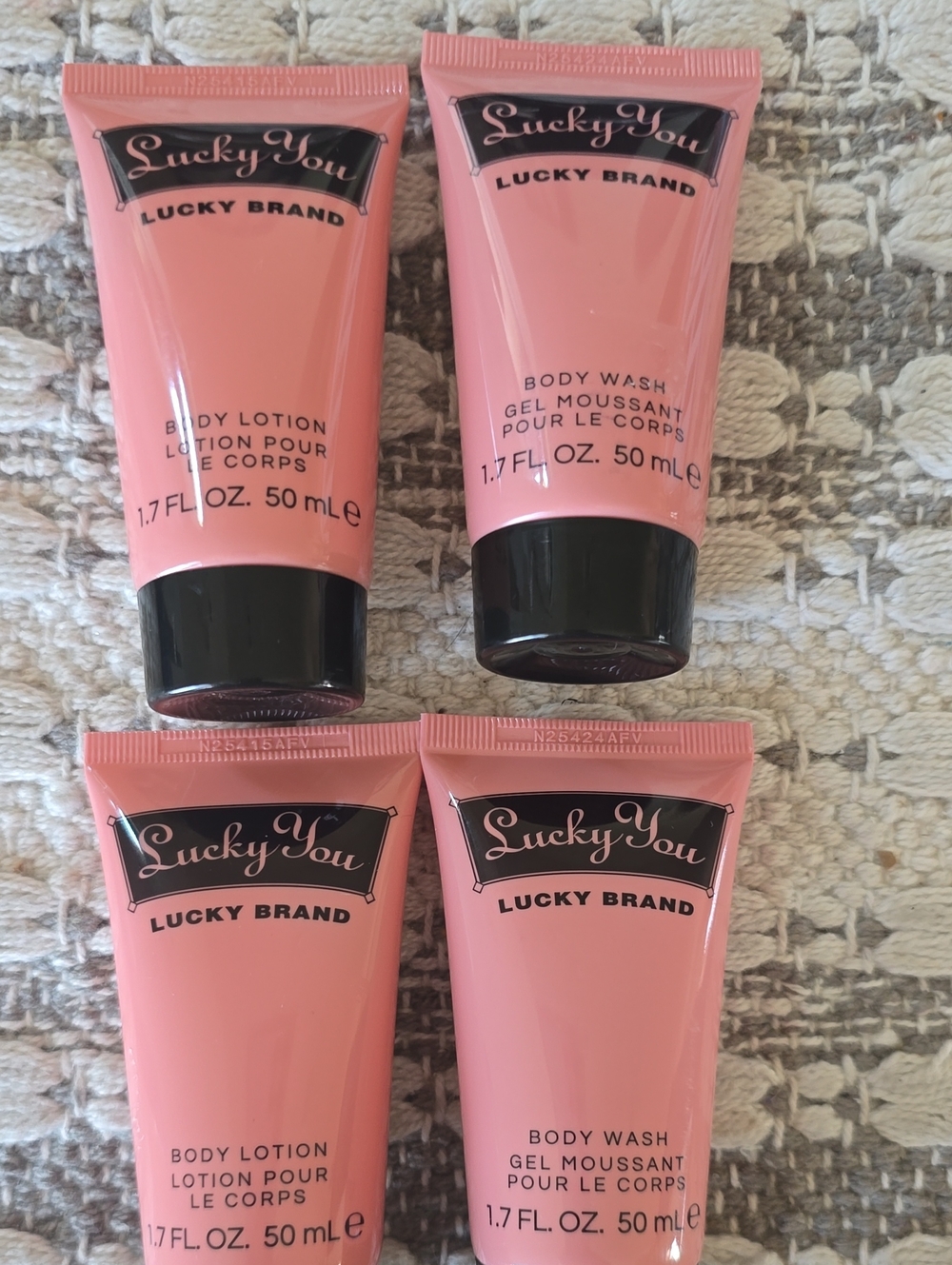 Lucky Brand Lucky You Pink Body Lotion & Body Wash Travel Set